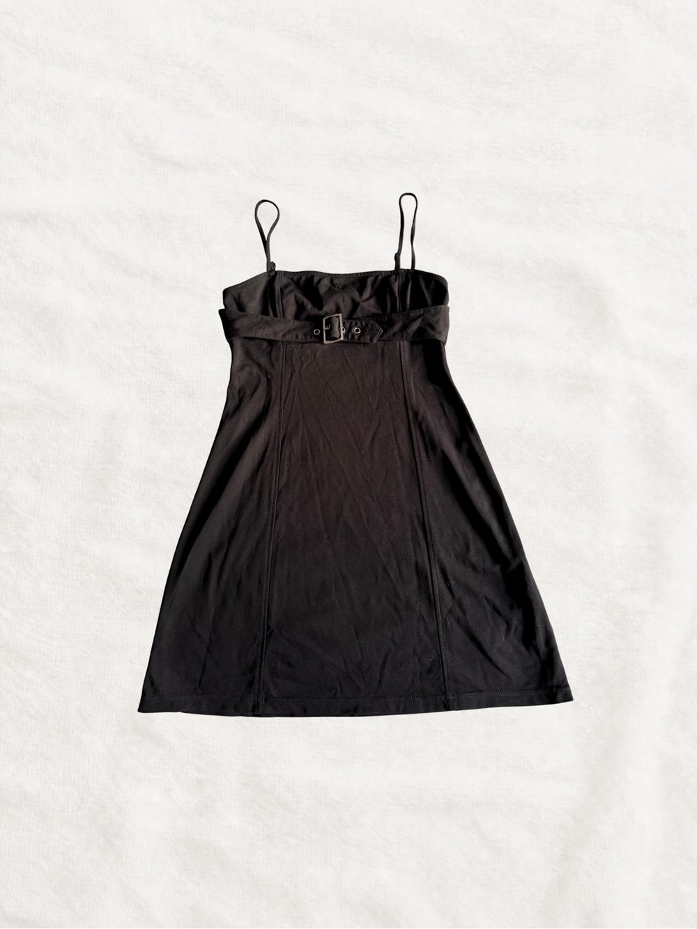 silence + noise Black Spaghetti-Strap Belted Mini Dress